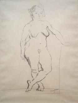 Jules Pascin Original 1917 Drawing Female Nude