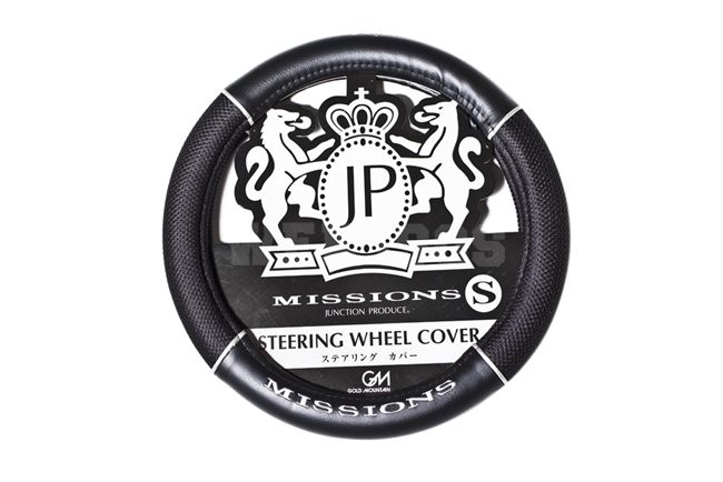 Junction Produce Steering Wheel Cover Black Leather Missions Mission