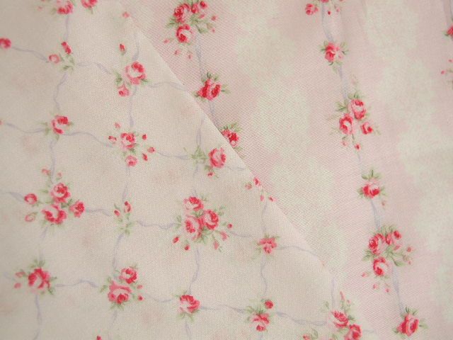 Antique French Pink Roses Kates Vintage Trellis yd Shabby Pink Chic