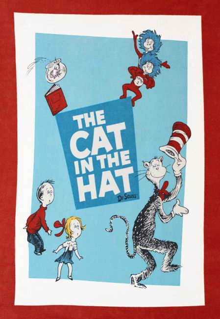 Kaufman The Cat in The Hat Panel in Dreamie Micro Fleece Fabric Cat in