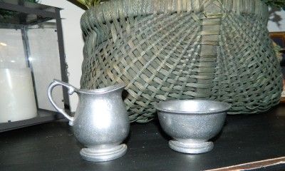 Pewter Creamer and Sugar Nice Small Size