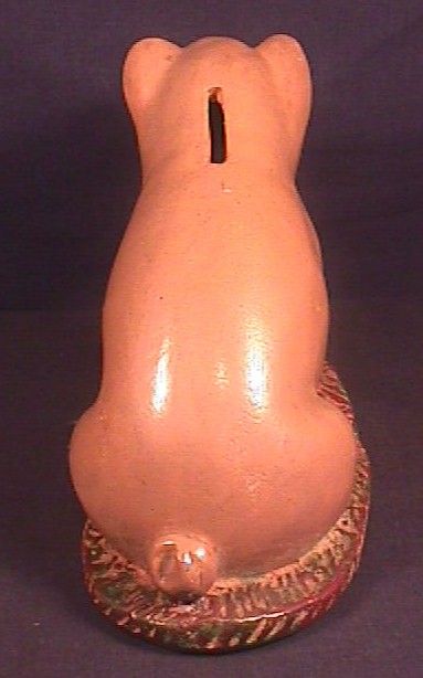 RARE Signed Early Chalkware Pig Piggy Bank