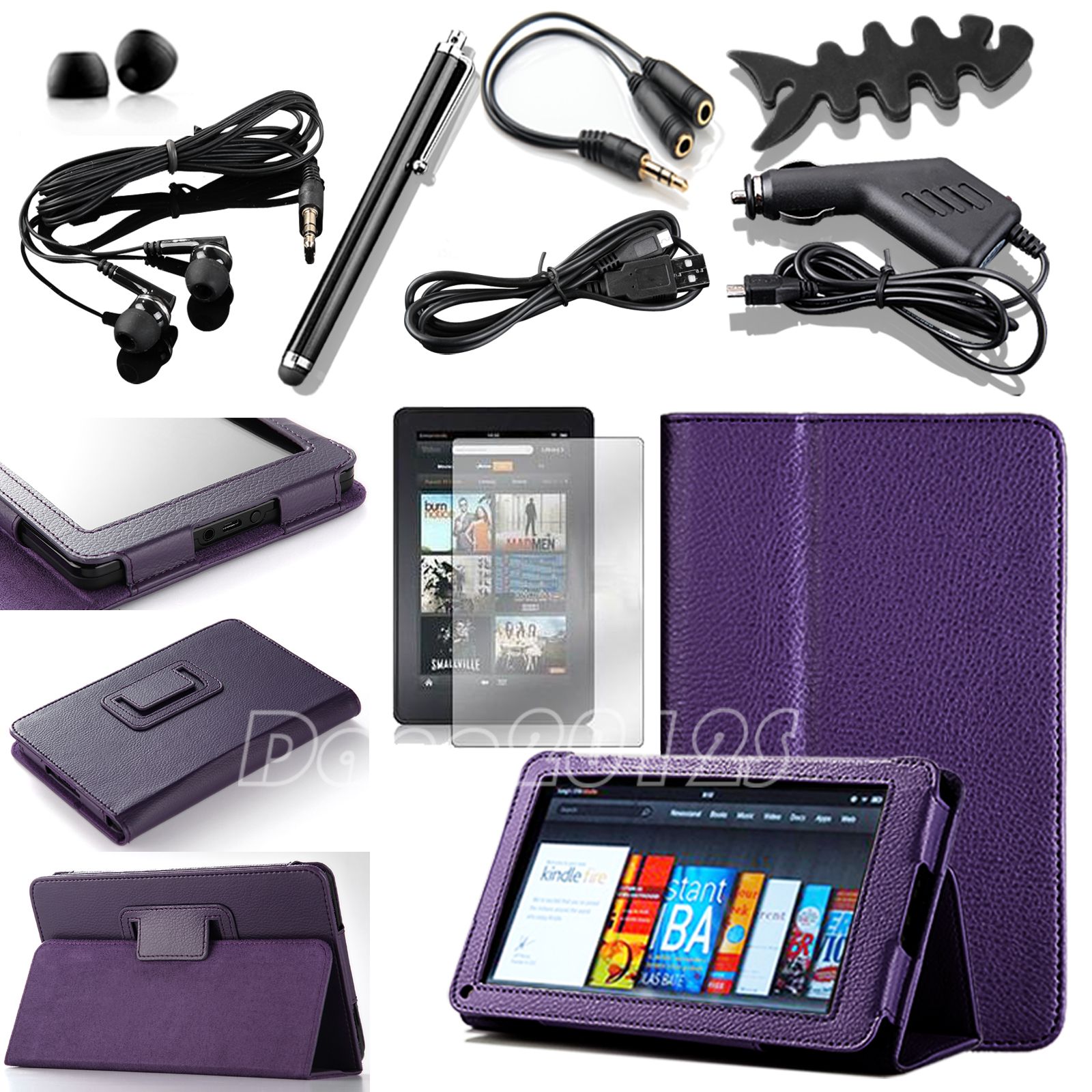 For  Kindle Fire 1&2 7 7 inch PU Leather Stand Case Cover