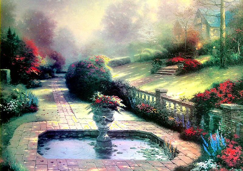 Autumn Gate 12x16 Classic Edition Framed Thomas Kinkade Canvas