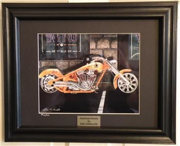 Motorcycle Art Aerosmith Perewitz Chopper Framed Print #17 wCOA by