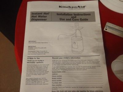 Kitchen Aid Instant Hot Water Dispenser Model KHWS160