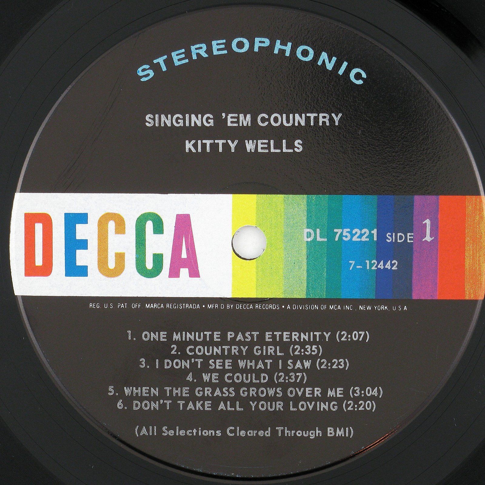 Kitty Wells Singing Em Country LP NM NM