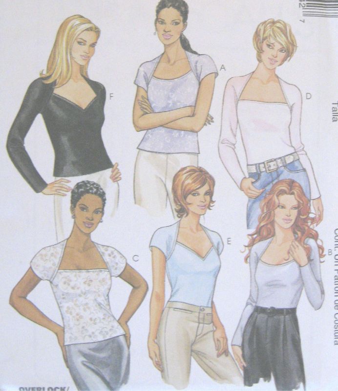 Misses Knit Tops Pattern 2254 Raglan Sleeve Neck Vary