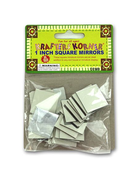 New 144 Packs of Krafters Korner Square Art Mini Mirror