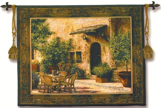 La Villa Borghese Tapestry Wall Hanging Tuscan Village