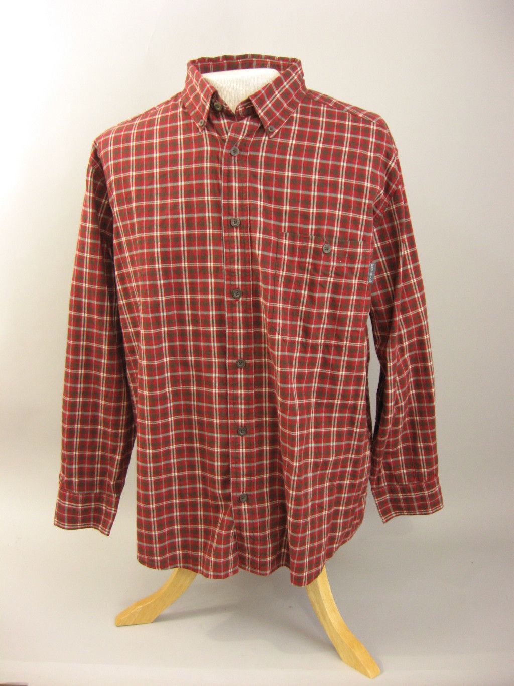 New Mens Woolrich Lafley Run Shirt Ruby Country Plaid Long Sleeve Red