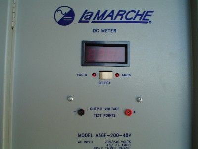 Lamarche A36F 200 48V Charger Rectifier 208 240V 3 Ph