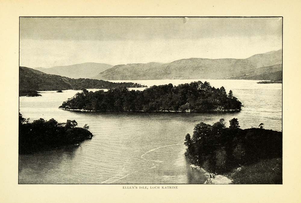 Print Ellens Isle Loch Katrine Stirling Scotland Lake Island Landscape