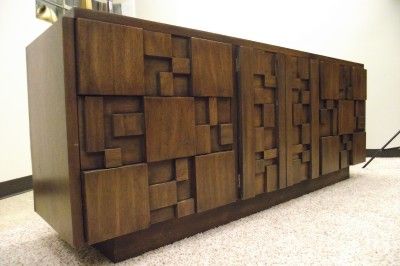 Mid Century Modern Paul Evans Era Cubist Lane Brutalist Chest Dresser