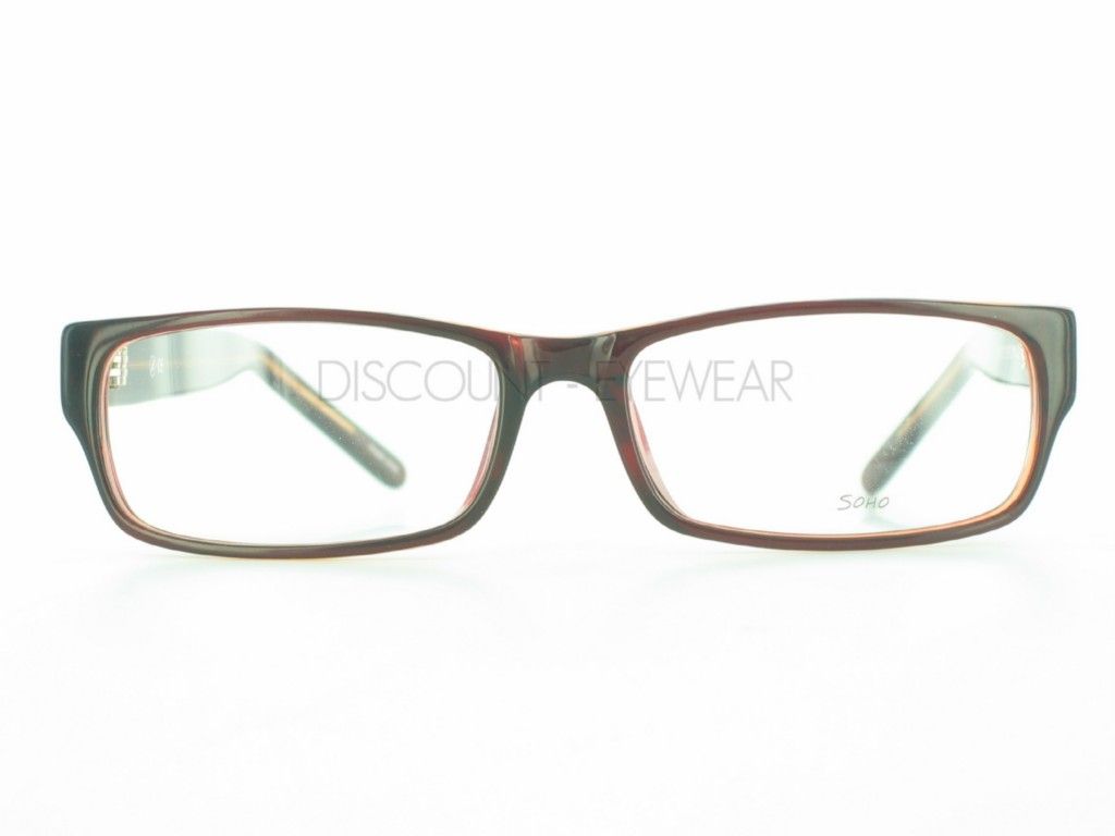 Soho 85 Eyeglasses Frame Plastic Modern Large Brown