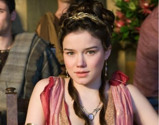 Spartacus Seppia Hanna Mangan Lawrence Roman Gown Hair Piece Earrings