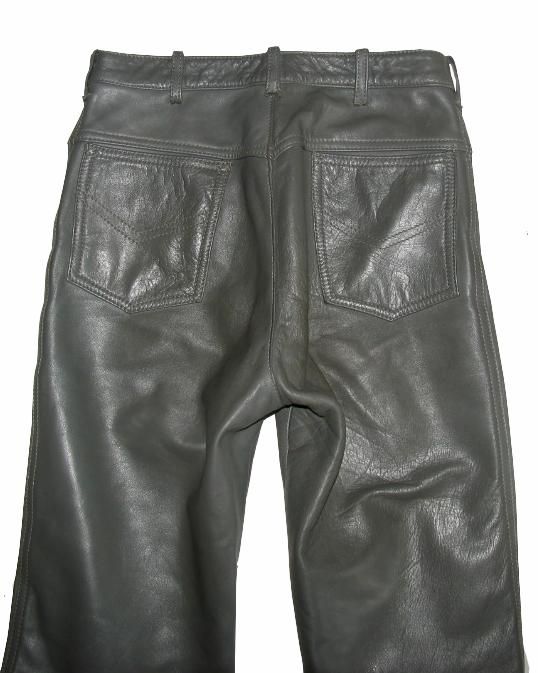 WOW  UNISEX  UNIKAT LEDERJEANS / Lederhose in grau ca. W28/L31