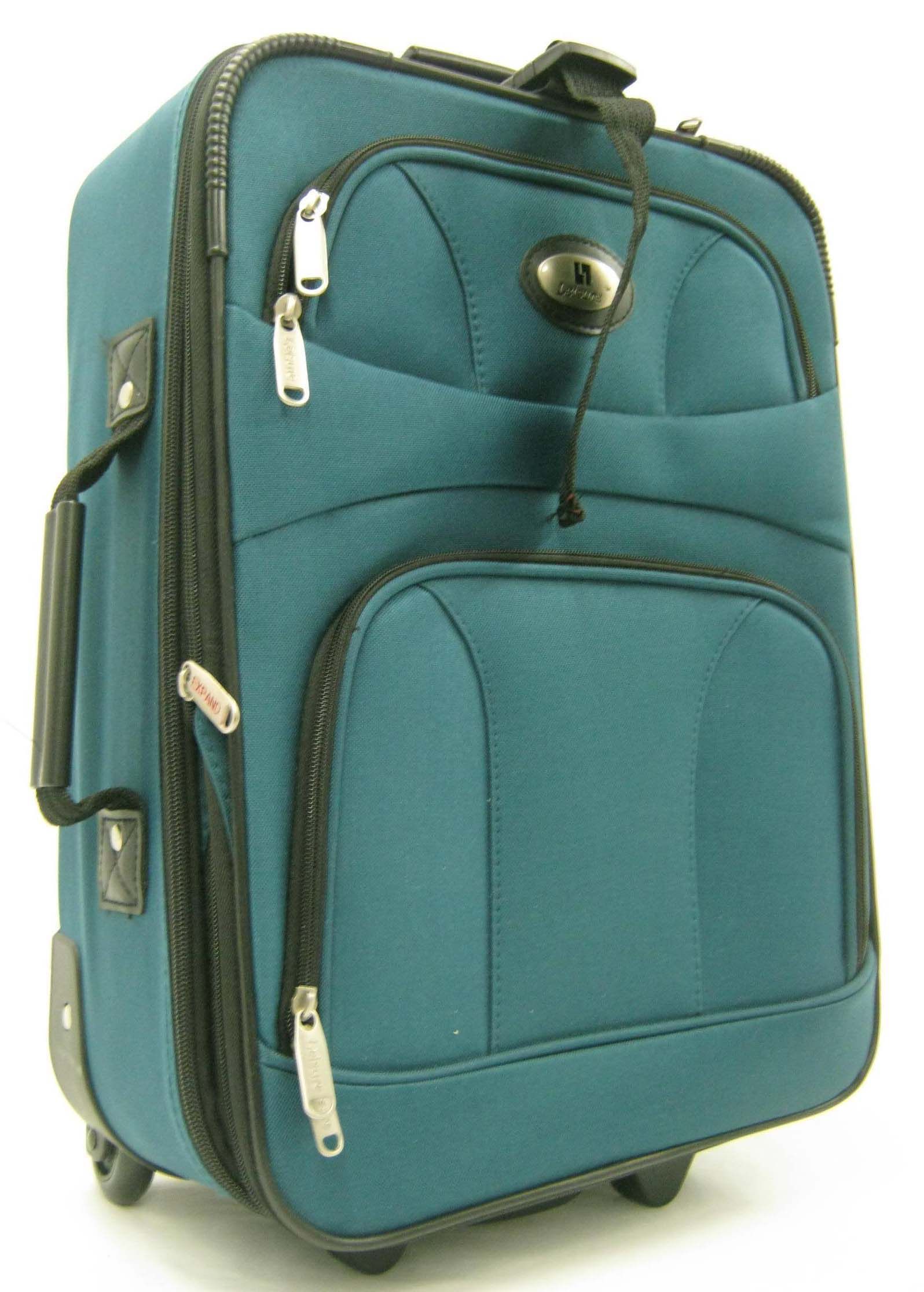 Leisure Rolling Expandable Luggage Turquoise Suitcase