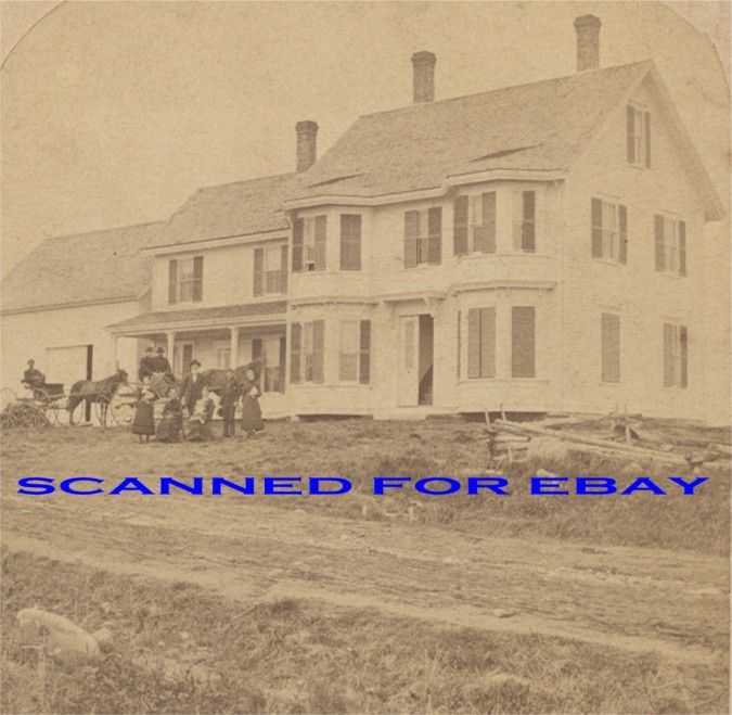 1800s Lewiston Maine Big Homestead Stereoview Photo