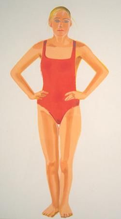 Alex Katz Signed 1991 Original Color Woodblock Print Swimmer
