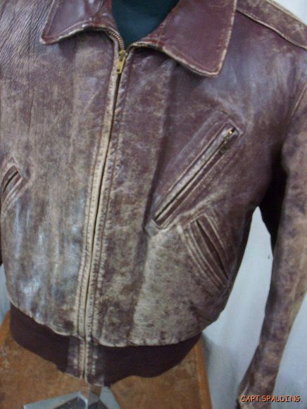 Vtg 50s Horsehide Leather Bomber JacketMontgomery Ward. Mens 40