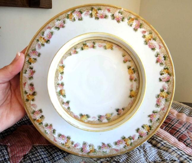 vintage Nippon China Serving Dish Gilt Hand Painted ★