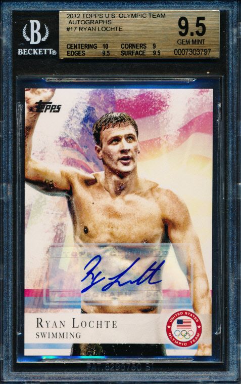 Olympic Team Autograph 17 Ryan Lochte Signature BGS 9 5 Gem