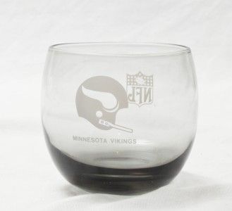 Shell Oil Smoked NFL Lowball Glasses Minnesota Vikings Set 8