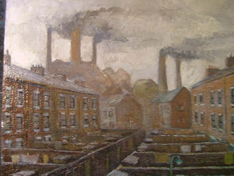 BACK STREETS   NORTHERN SCHOOL LANDSCAPE BY W F KITE   LOWRY INTEREST