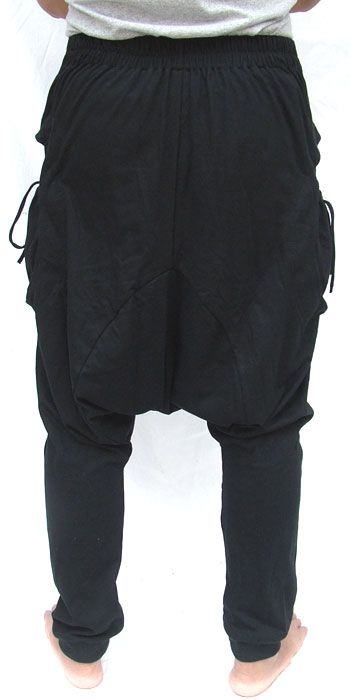 MC Hammer Drop Crotch sweat Pants Drawstring Pocket s M