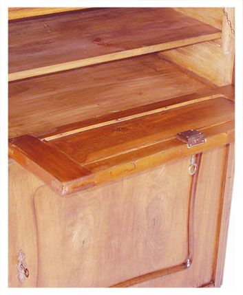 Antica Credenza Madia Ribalta 800 Legno Massello Biedermeier