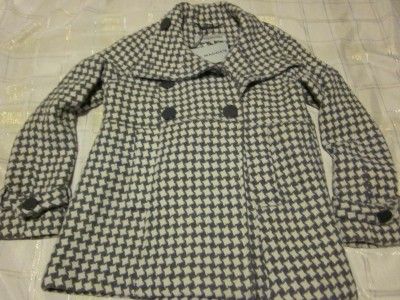 Steve Madden Houndstooth Double Breasted Coat Sz L