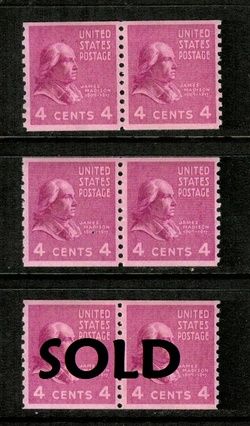 1939 SC 843 Prexy MNH 4c Coil Pair Selection CV $16 50 U PIK What You