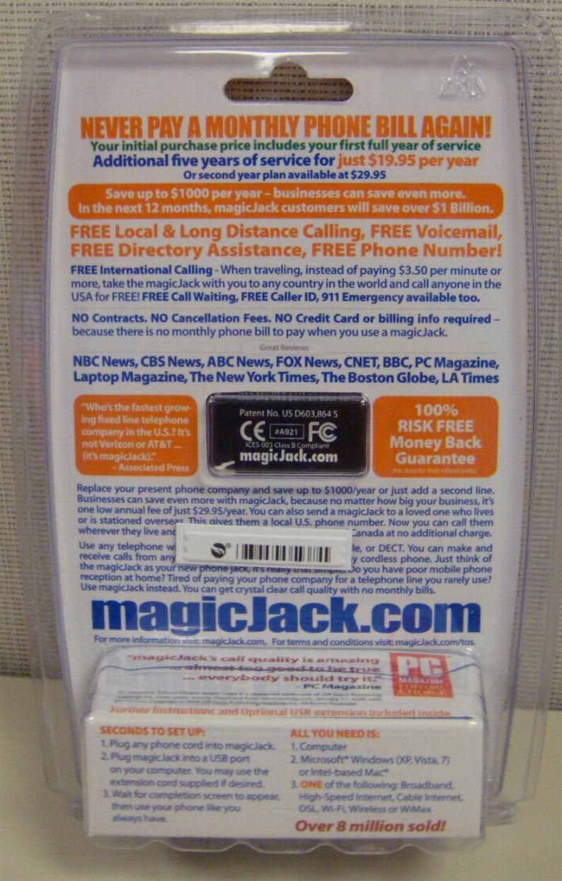 Magic Jack Brand New and SEALED Includes First Year of Service Free