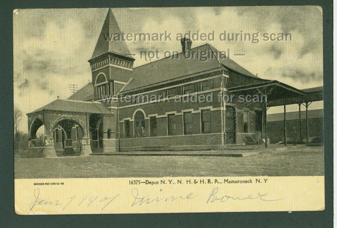 Depot NYNH H RR Mamaroneck NY 1907 Undivided Back