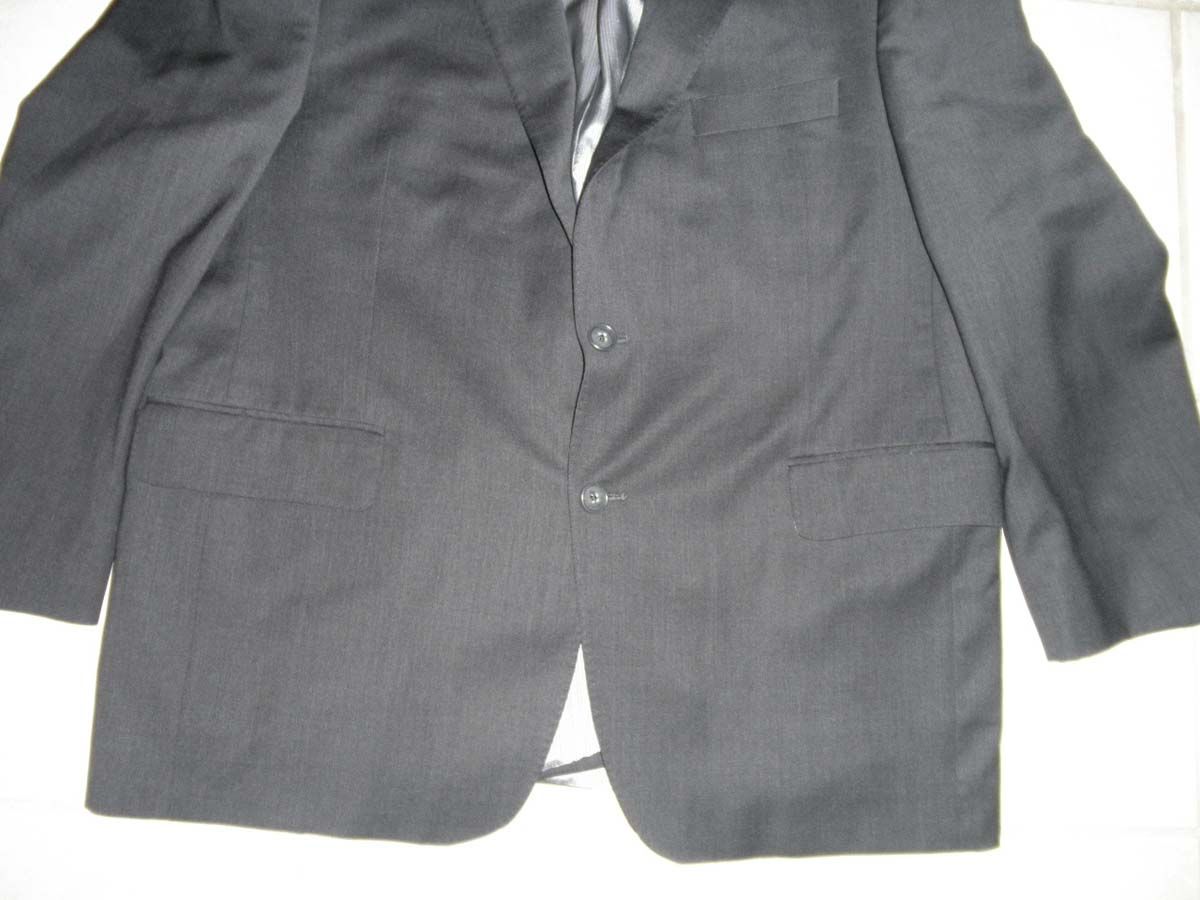 Manzoni Mens Blazer 44 Short Dark Gray 100 Wool 44S Suit Coat Jacket