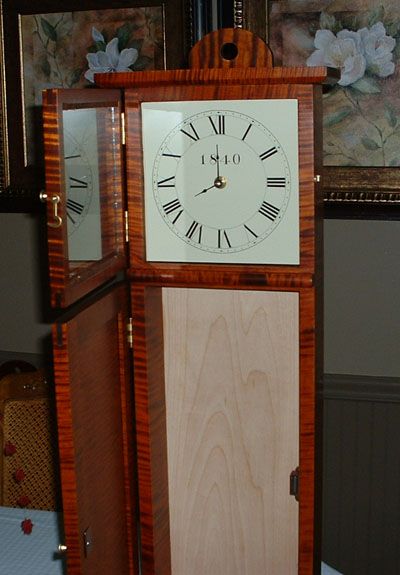 Maple Reproduction Shaker Hanging Clock With Hand Cut  Dovetails