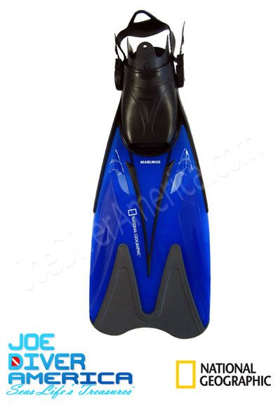 National Geographic Snorkeler Marlin 50 Dive Fins Blue s 5 6