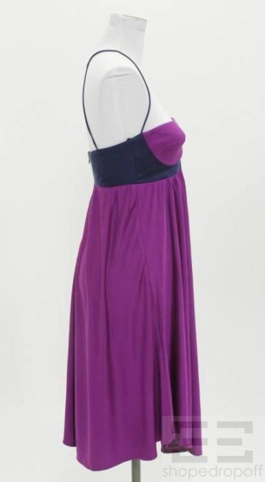 Mara Hoffman Fuchsia Navy Silk Sleeveless Dress Size Small New