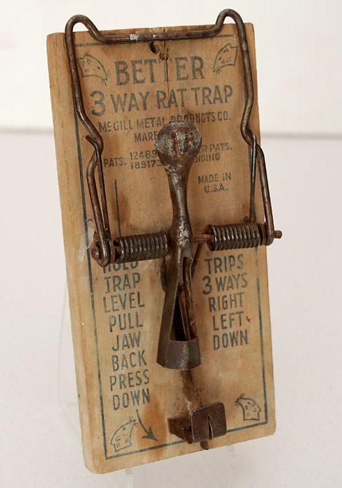 Vintage McGill Better 3 Way Rat Trap Marengo IL 1932