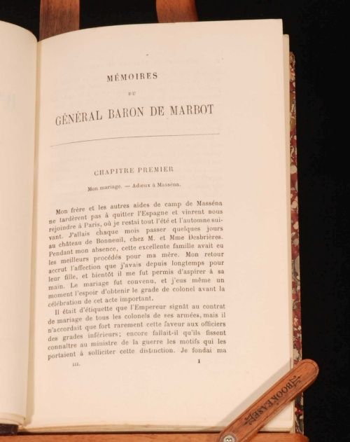 C1900 3VOL Memoire General de Marbot Napoleon Waterloo