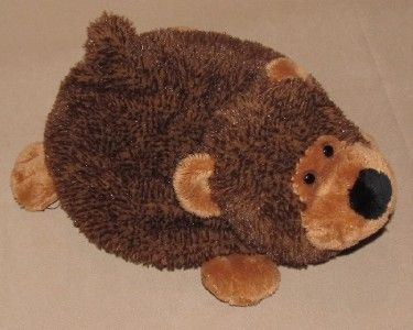 11 Mary Meyer Brown Bear Plush Microbead Tan Round Stuffed Toy Fluffy