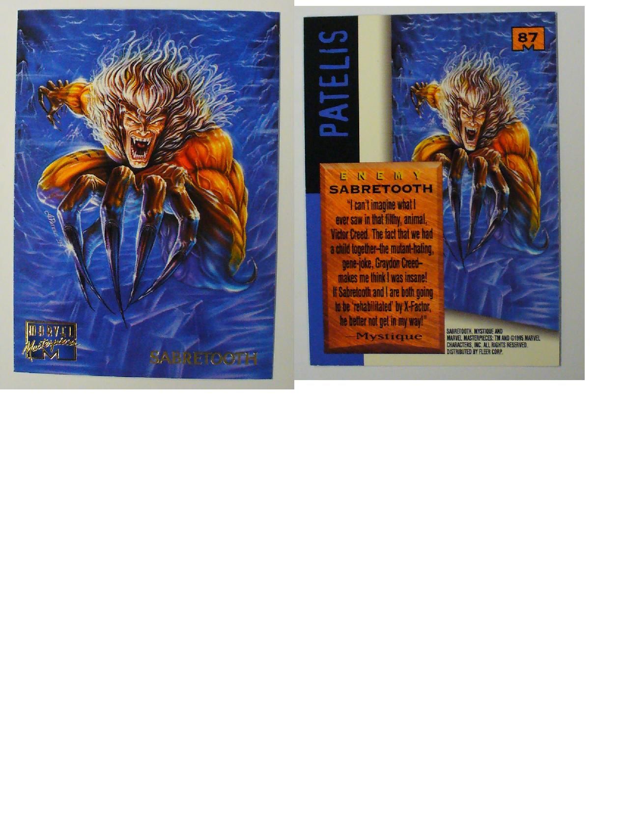 Sabretooth Marvel Masterworks Card Painting Patelis