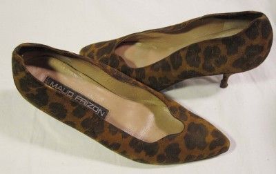 Maud Frizon Leopard Printed Sueded Fabric Pumps Sz 7