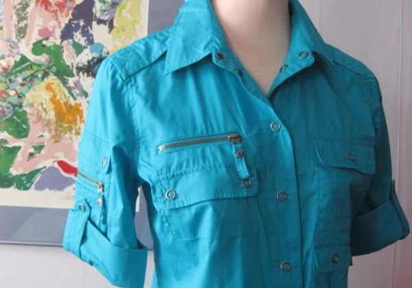 New Chicos Utility Detail Maureen Shirt Chicos 0 s M $79