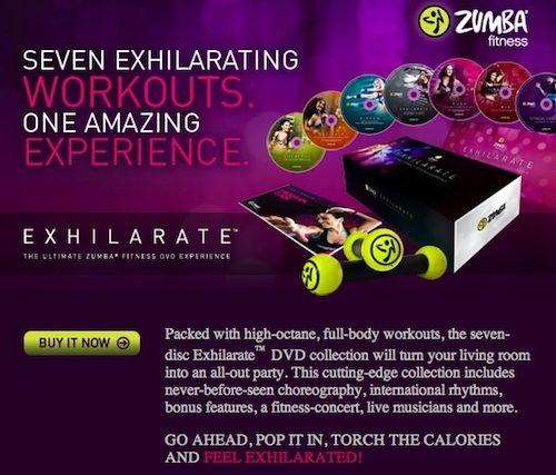 NEW ZUMBA FITNESS EXHILARATE FITNESS 7 DVD SET with Tonning Sticks