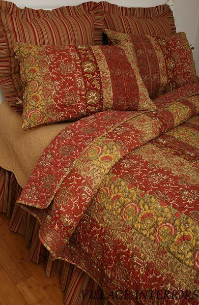 Exotic Maya Anthropology Stripe Cotton King Quilt Set