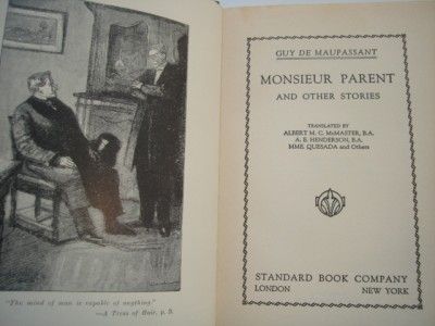 Guy de Maupassant Monsieur Parent 1911 Vintage