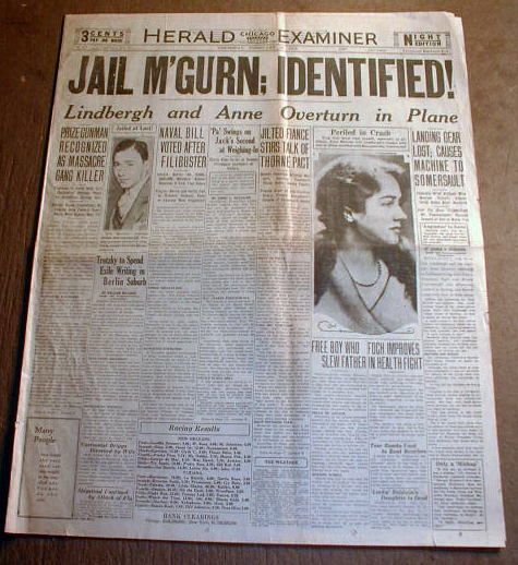BEST1929 Chicago HDLN Newspaperjack Mcgurn Arrested 4 St Valentines