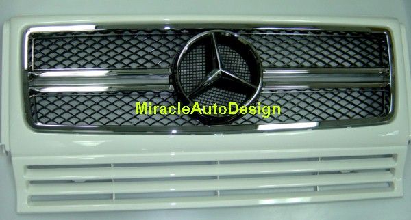WHITE (#650) FRONT GRILLE SET FOR 1990 2013 MERCEDES BENZ W463 G CLASS